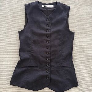 Zara Charcoal Buttoned Vest